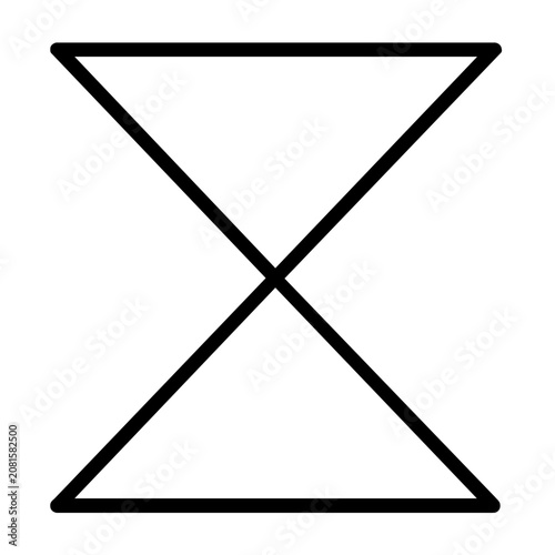Simple hourglass vector icon with clean geometric outline, thin black lines and open negative space, representing countdown, timing, event schedules, anticipation, deadlines and celebration planning