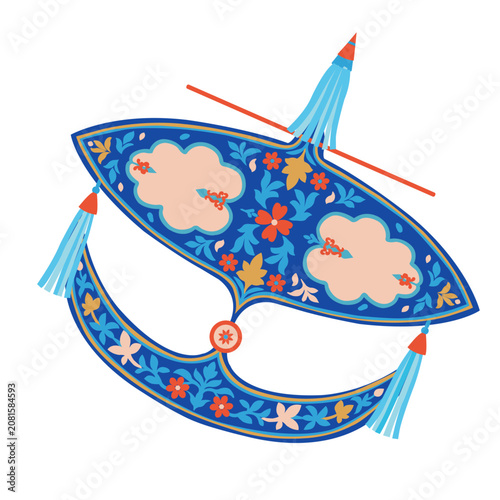 Foto Wau Bulan Malaysia Vector Illustration – Traditional Malaysian Kite