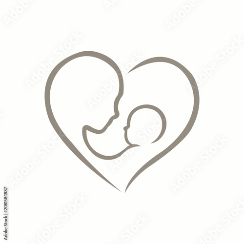 Mother and Baby Heart Logo
