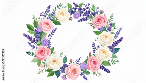 Vibrant floral pattern with colorful flowers and leaves design.