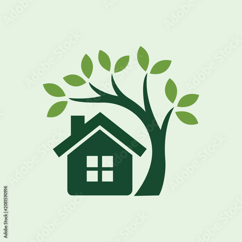 Green House under Eco Tree Logo