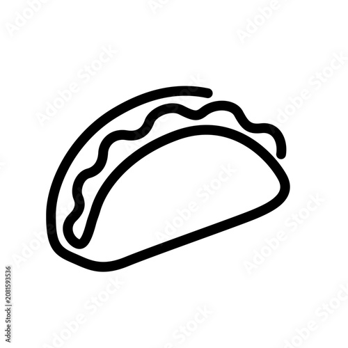 Taco in Monochrome Line Art