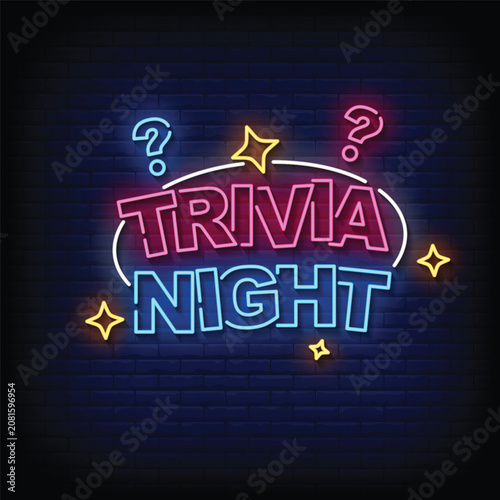 Canvas Print trivia night neon signs vector