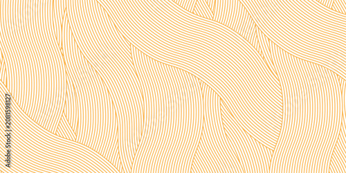 Tableau sur toile Yellow instant noodles, pasta, and spaghetti textures with geometric wavy lines