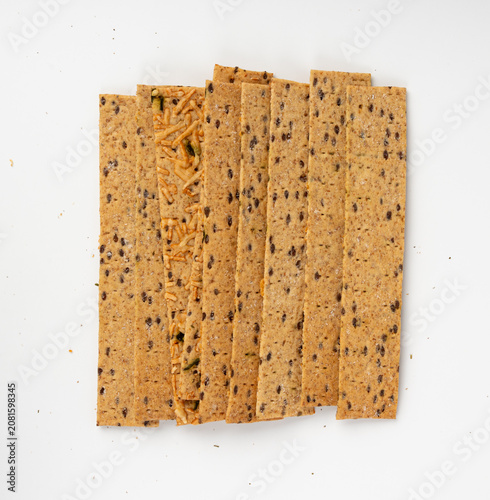 Принти на полотні Crunchy gluten free crispbread with various seeds top view