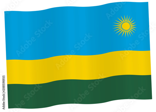 flag of Rwanda waving icon vector illustration