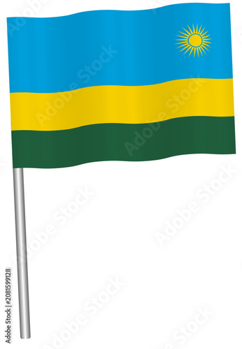 Rwanda wave flag icon vector illustration