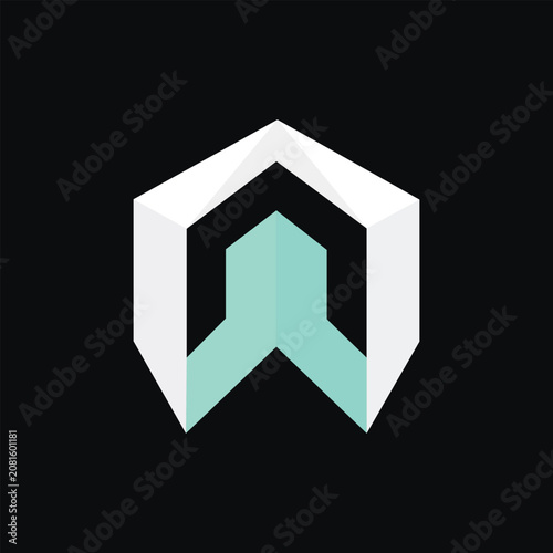 3D Geometric Hexagon Arrow Logo