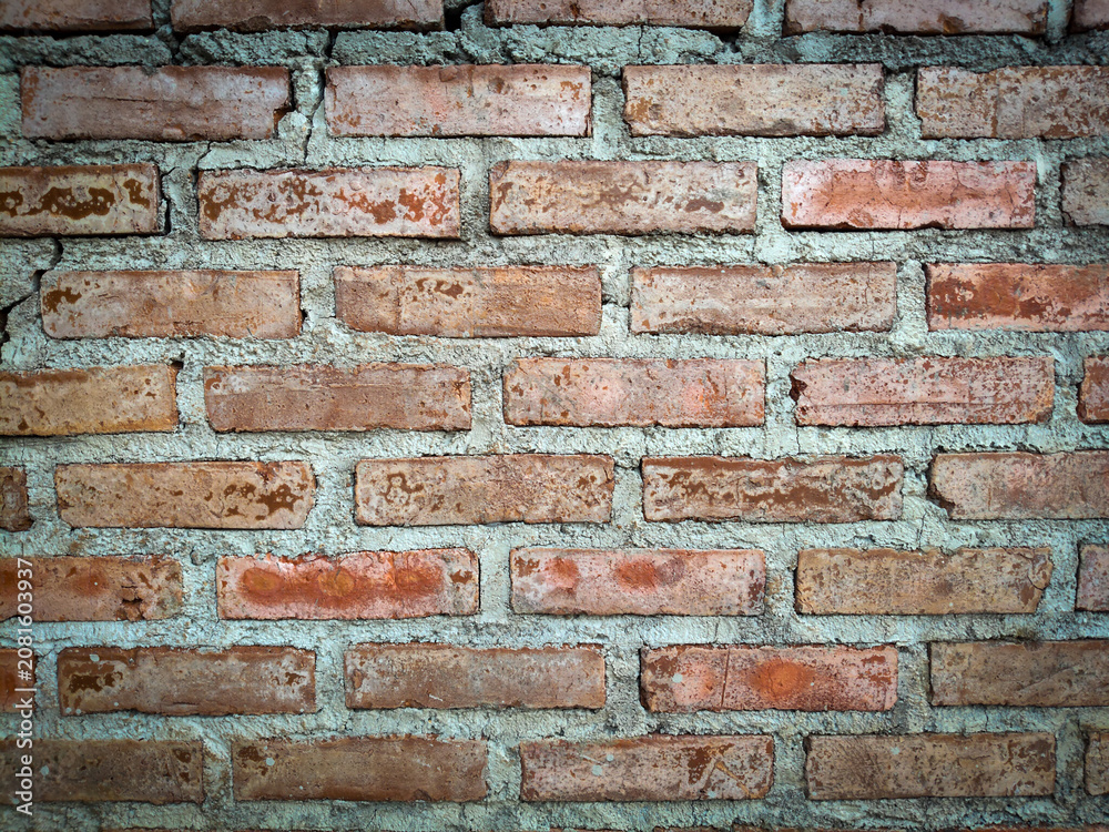 Fototapeta premium background, red brick wall texture without plaster