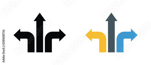 Billede på lærred Decision Point: Navigating Diverging Paths, symbolizing choice and direction