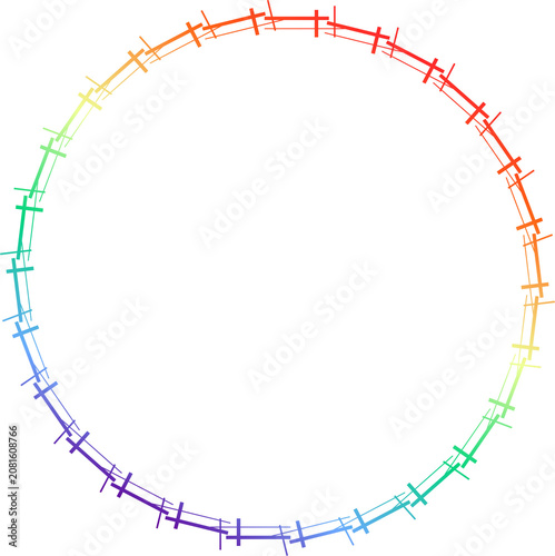 Abstract rainbow line frame