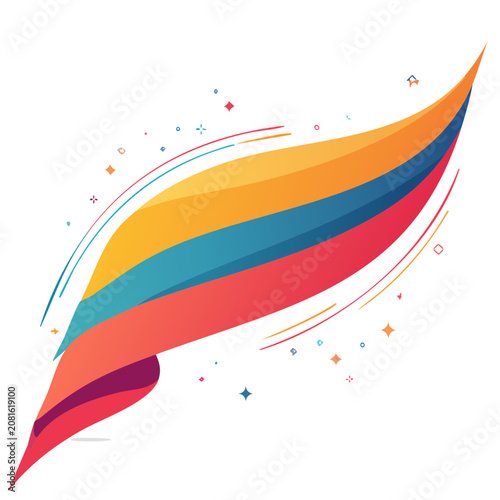 Colorful Abstract Wave Vector Design
