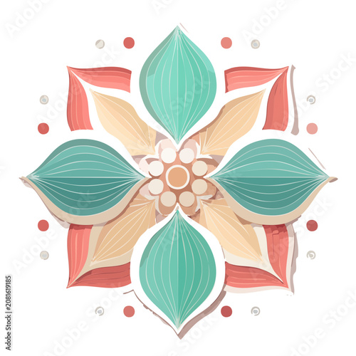 Colorful Flower Mandala Vector Illustration