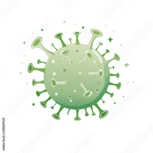 Green Coronavirus Vector Illustration