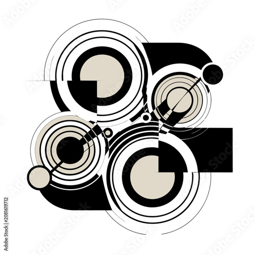 Abstract overlapping concentric circles vector design