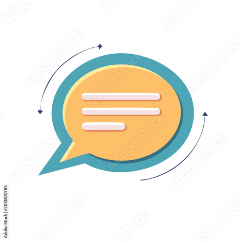 Flat design speech bubble with chat lines