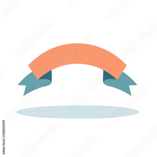 Orange and teal award ribbon icon