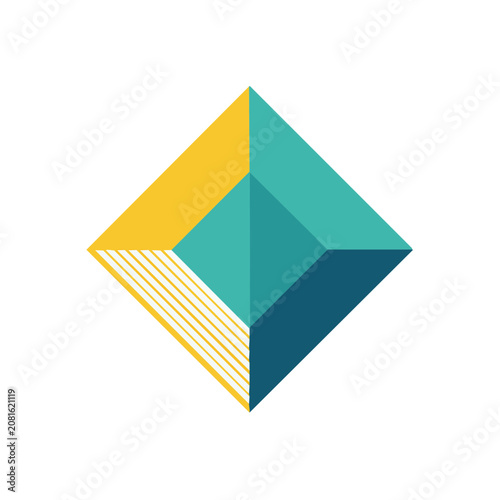 Abstract geometric diamond with layered shapes