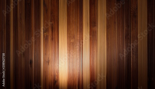 Vertical Wooden Slats Background With Alternating Light