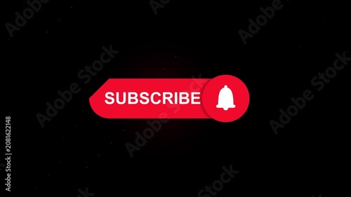 Subscribe Now Red Button Graphic on Chroma Key Green Screen Background