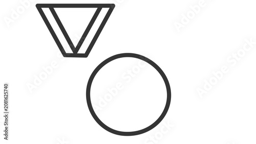 Clean flat vector line icon of a ribbon medal for recognizing top performers in business dashboards, school programs, or award ceremony layouts.
