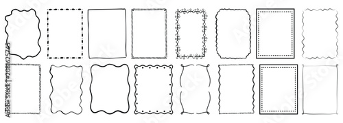 Photos Doodle coastal frame set, hand drawn colorful border collection