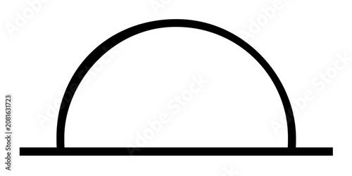 Clean flat vector line icon showing a minimal sunset scene, suited to landscape guides, holiday promotions, meditation apps, or coastal tour pages.