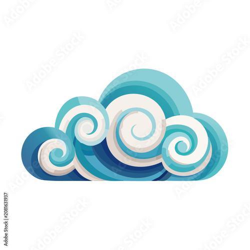 Abstract cloud with swirling wave patterns vector