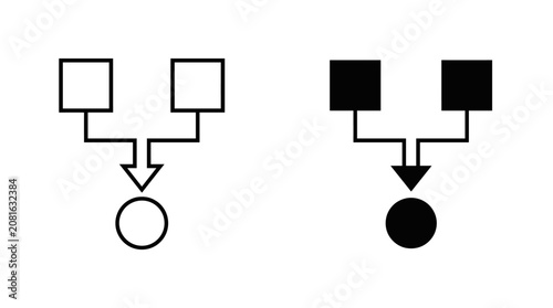 Fotografie Logic gate diagram set and gate light and dark versions