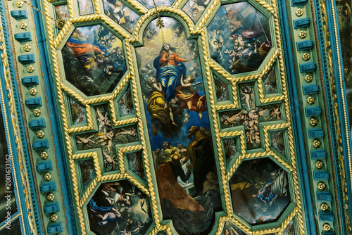 Fotografía Baroque Painted Ceiling in Perast Montenegro Church