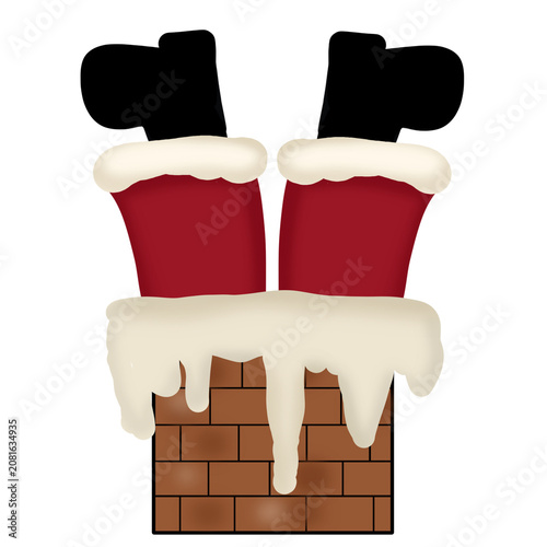 Funny Santa Claus stuck in chimney Christmas sublimation design