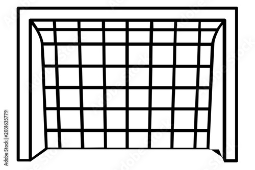 Clean flat vector line icon of a soccer goal net, ideal for sports apps, tournament graphics, coaching resources, and football club signage.
