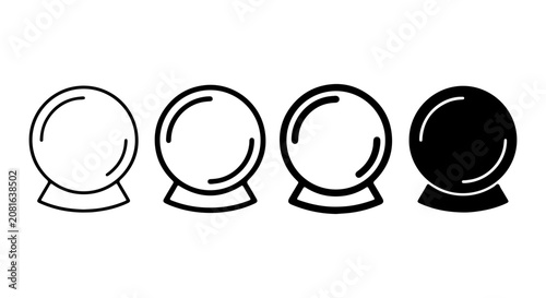 Photos Crystal Ball Icons, Fortune Telling Orbs, Future Prediction Symbols, Set of 4 Ve