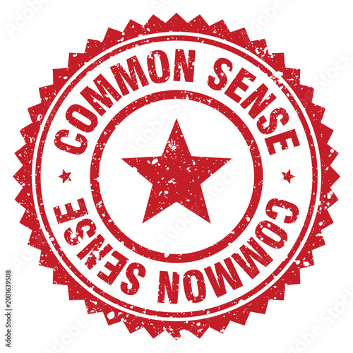 Foto common sense red grunge round stamp. common sense stamp