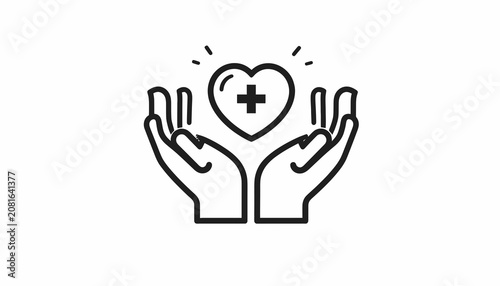 Photography Hands holding a medical heart symbol.