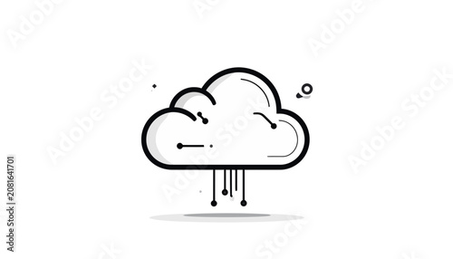 Cloud with Rain Drops Falling Down.