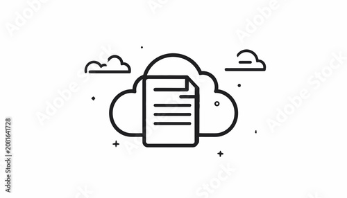 Cloud Document Storage Technology Icon.