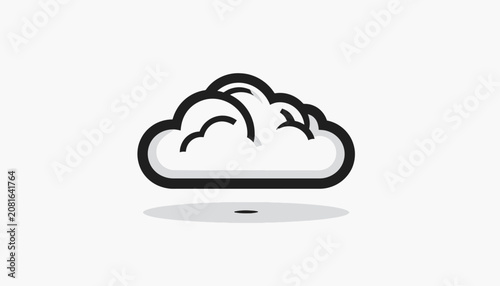 Black and white cloud icon symbol.