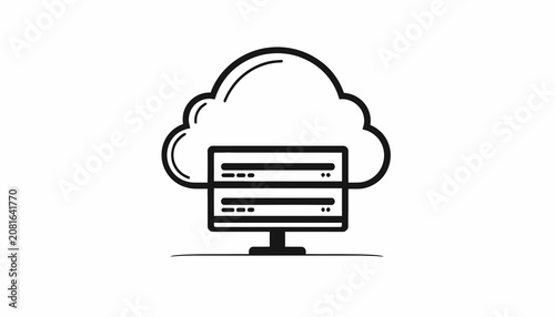 Cloud Server Storage Technology Icon.