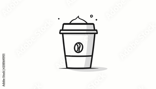 Disposable Coffee Cup With Lid.
