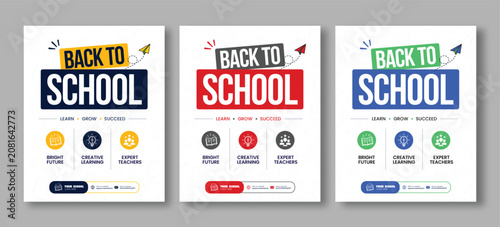 Back to School Admission Social Media Post Template, School Enrollment Flyer, Education Promotion Poster Design