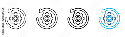 Recovery Icon Different Style Outline Collection Set Vector Illustration