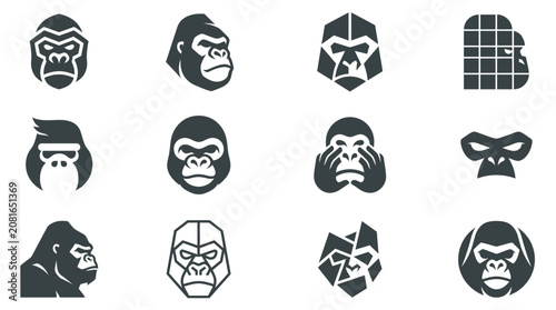Photography Collection of gorilla face logos.
