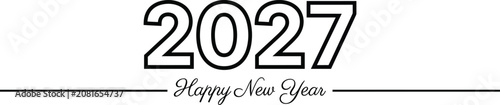 2027 happy new year minimalist design