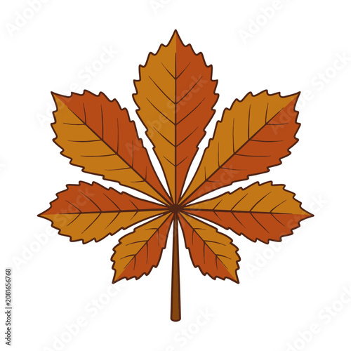 Chestnut Leaf Autumn Vector Illustration