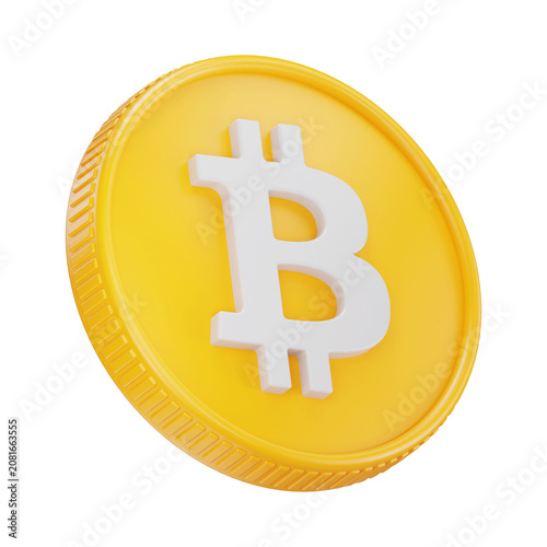 Bitcoin BTC Cryptocurrency Coin 3D Render Illustration