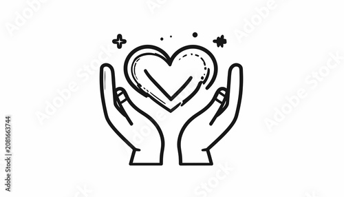 Canvastavla Hands holding a heart symbol.