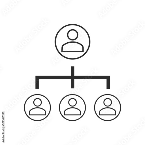 Organizational Structure Hierarchy Line Icon Vector