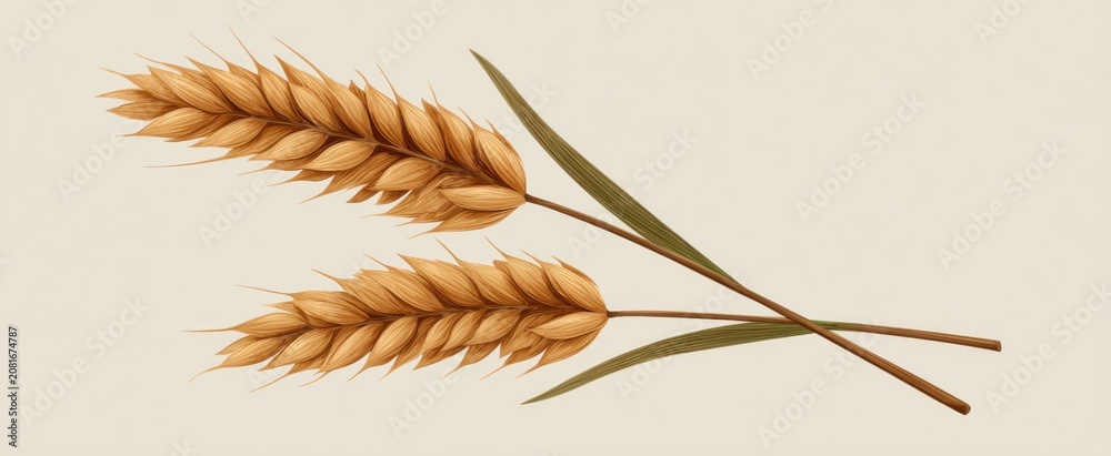 Fototapeta premium Natural Dried Wheat Stalks Bundles evoke warmth and rustic charm in any space.