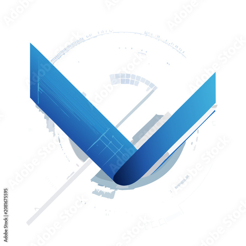 Blue checkmark vector icon on transparent background